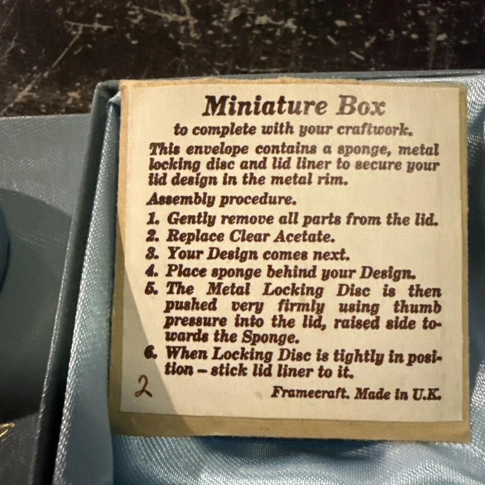 Vintage Framecraft Porcelain Trinket Box Sky Blue